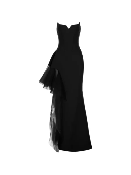 Rochie maxi V:pm Atelier cu volane negru