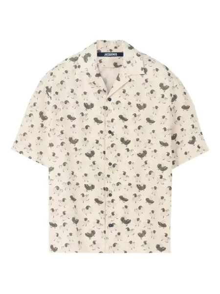 Cămașă Jacquemus cu model floral cu imagine scurtă