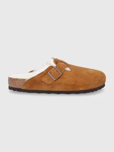 Birkenstock Papuci din piele întoarsă maro