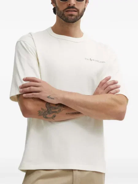 Fular Polo Ralph Lauren din piele de căprioară cu franjuri albastru