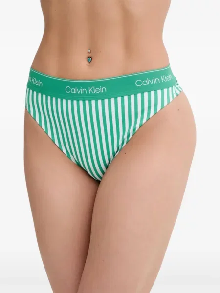 Bikini Calvin Klein Jeans cu dungi verde