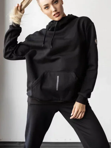 Теплое женское худи чорна