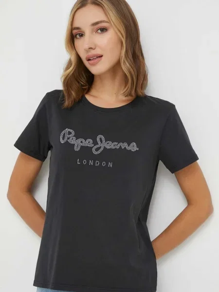 Koszulka Pepe Jeans Hailey krótki rękaw XS czarna