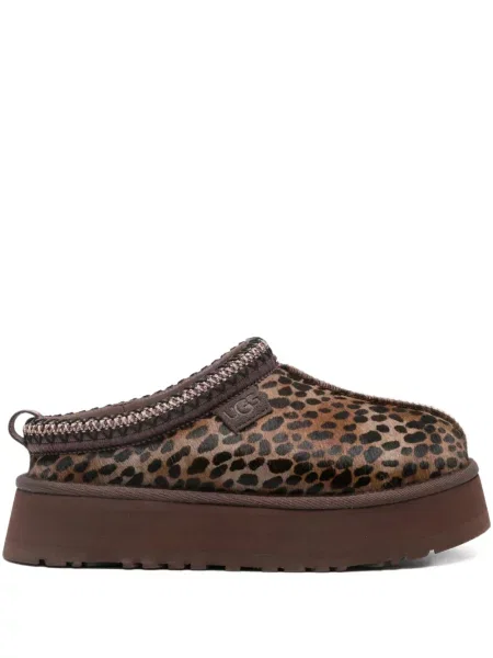 Papuci tip mules Ugg cu platformă cu imagine cu model leopard maro