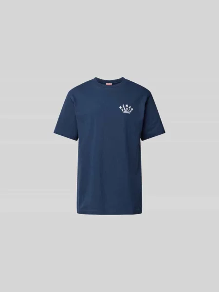 T-shirt z czystej bawełny Kenzo granatowa
