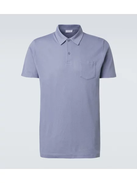 Tricou polo Sunspel albastru