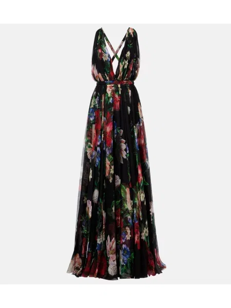 Rochie Dolce&gabbana de mătase cu model floral plisată