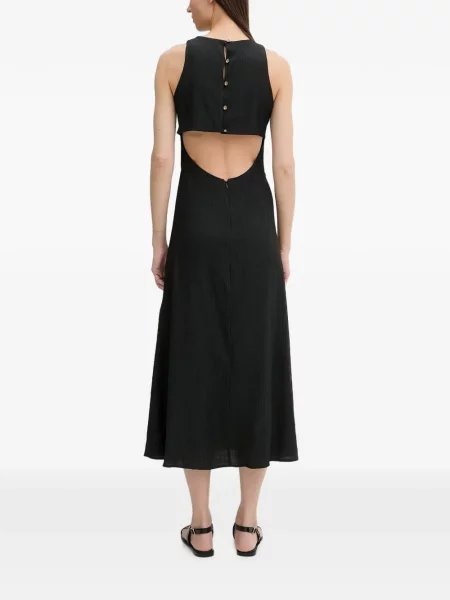 Rochie midi Sessun cu volane negru