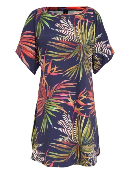 Mała sukienka mini Lygia & Nanny w kwiatki garniturowa niebieska