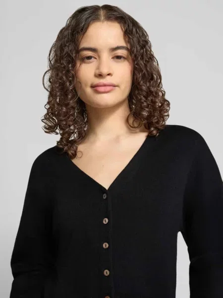 Kardigan o kroju regular fit z dodatkiem model Compact' Topshop czarny