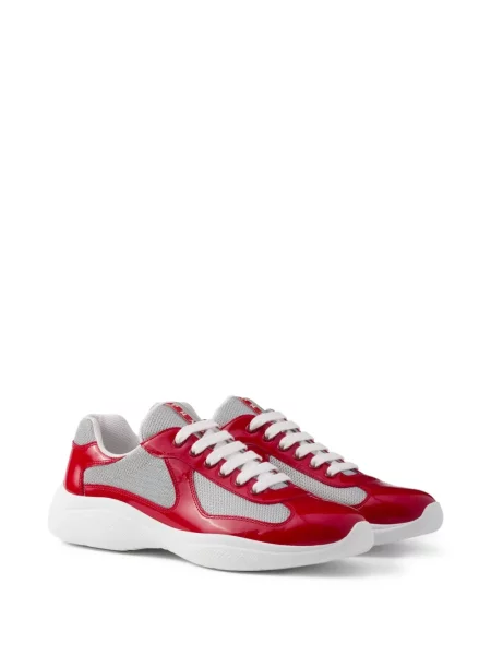 Sneakerși Prada din piele roșu