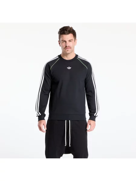 Hanorac adidas Piping Crewneck Black/ White XXL negru