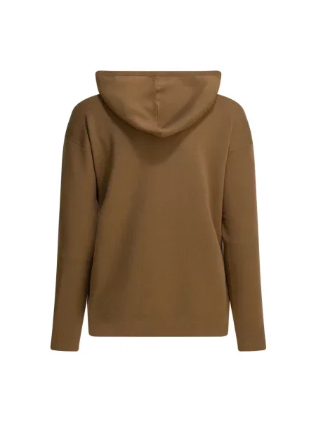 Bluza z kapturem Max Mara wełniana z kapturem brązowa