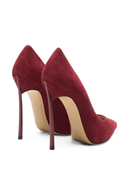 Pantofi cu toc Casadei din piele de căprioară roșu