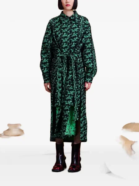 Rochie midi Henrik Vibskov cu imagine cu imprimeu abstract verde