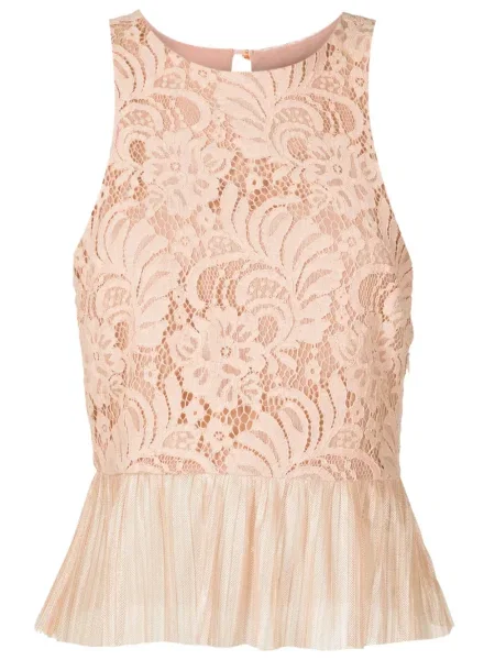 Top Lethicia Bronstein din dantelă alb