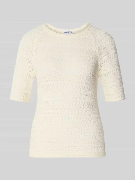 Bluzka z dzianiny z okrągłym dekoltem Jake*s Casual beżowa