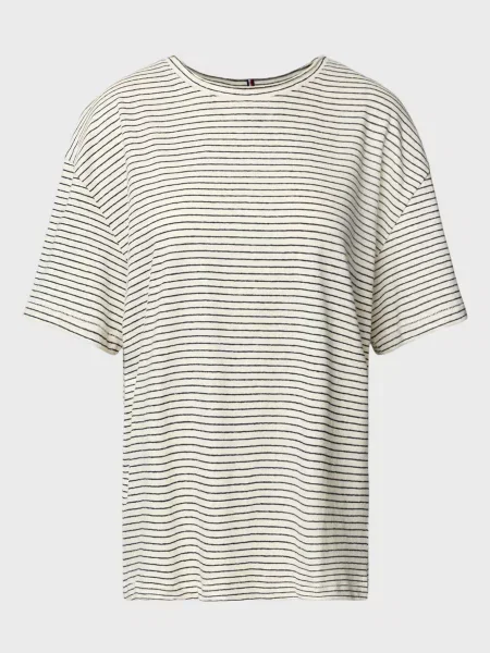 Лляна смугаста футболка Tommy Hilfiger сіра