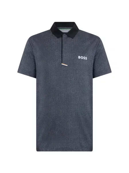 Tricou polo Boss cu imagine gri