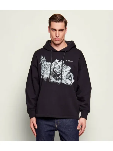 OFF-WHITE Hanorac EAGLE ROCK | Relaxed fit alb