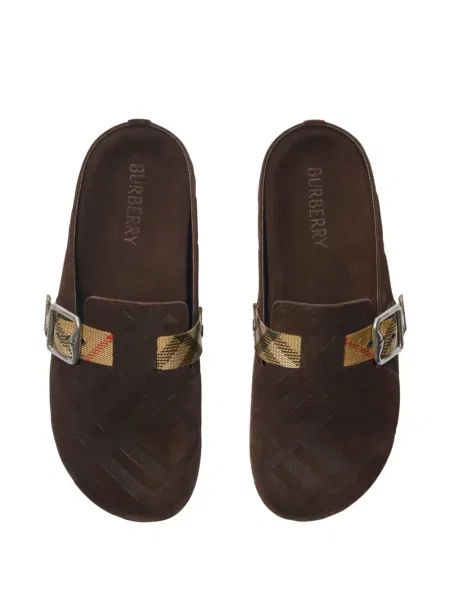 Sandale Burberry în carouri cu cataramă maro