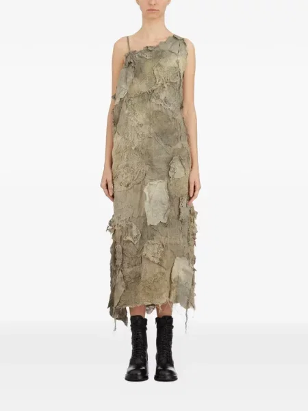 Haftowana sukienka midi Yoyo Yeung garniturowa zielona