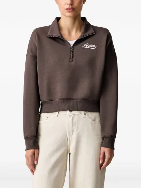 Decupat hanorac din fleece Under Armour din fleece cu imagine maro