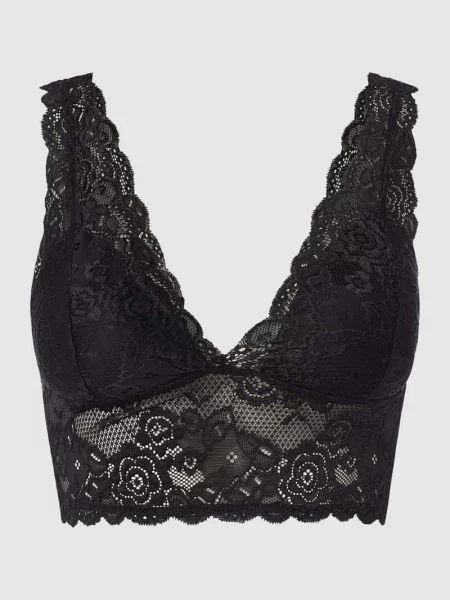 Biustonosz typu bralette z obszyciem z koronki model ‘CHLOE’ Only czarny