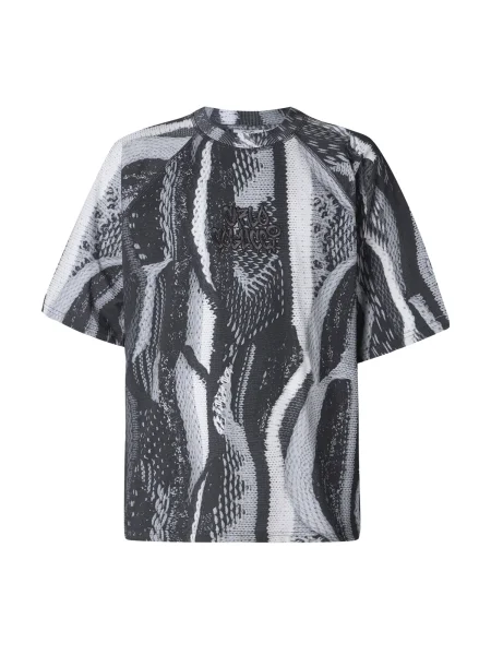 Carlo Colucci Majica Ettori svetlo siva / črna bela