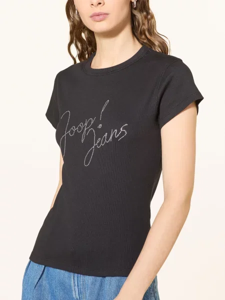 Tričko Joop! Jeans s kamínky černé