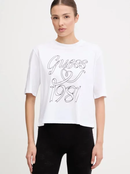 Тениска Guess MISTY дамска бяло