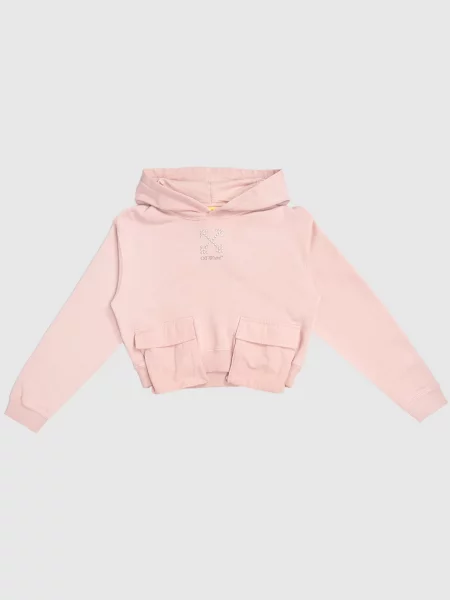 Дитяче худі з логотипом Off-white рожеве