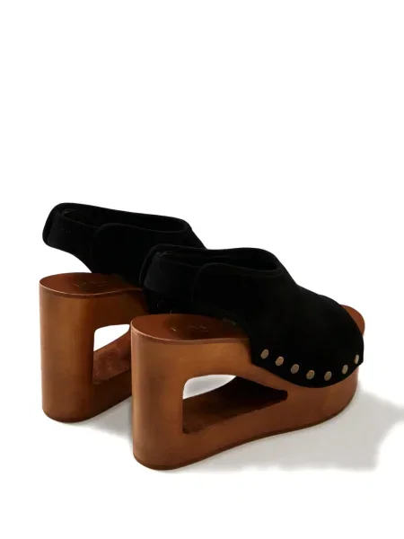 Sandale Twinset din piele de căprioară cu platformă negru