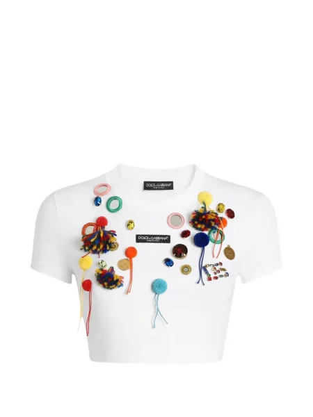 Tricou Dolce & Gabbana din jerseu alb