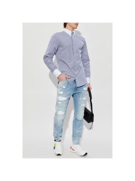 Jeansy Dsquared2 typu teddy niebieskie