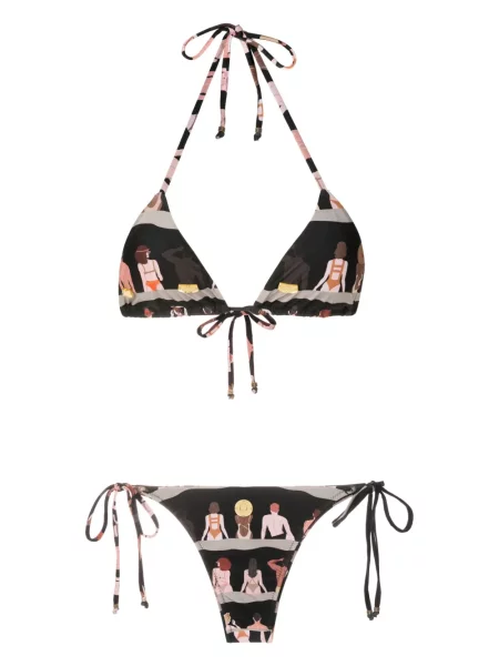 Bikini Amir Slama cu imagine cu gât halter negru
