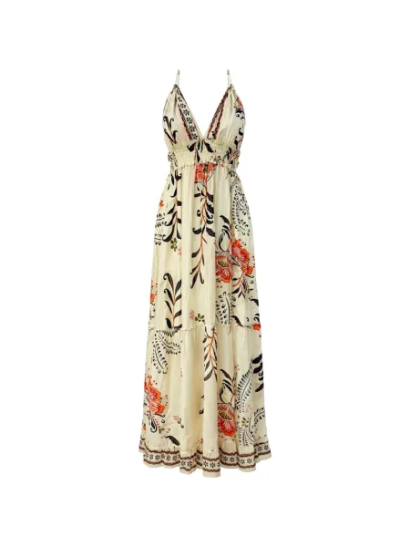 Rochie maxi Pahiesa Formentera cu model floral cu imagine