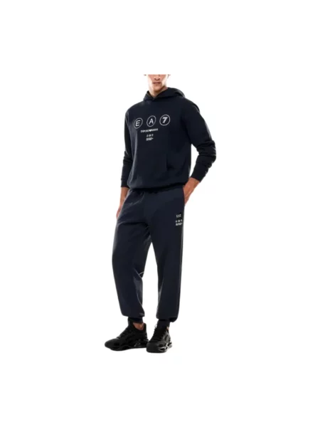 Bluza z kapturem Emporio Armani Ea7 z kapturem z logo niebieska