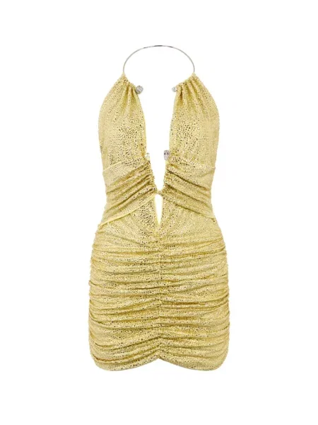 Rochie mini Philipp Plein cu volane galben