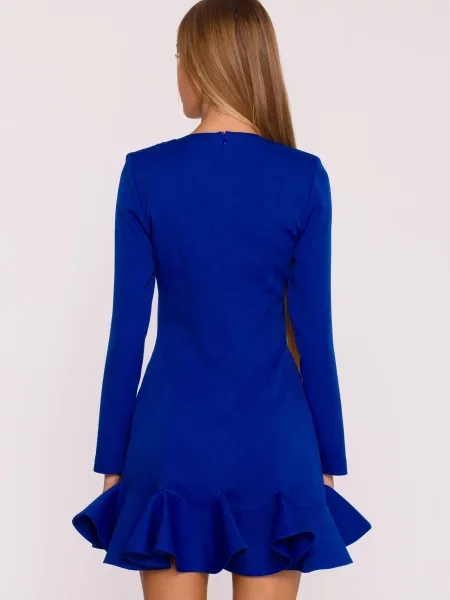 Rochie mini Made Of Emotion cu volane albastru