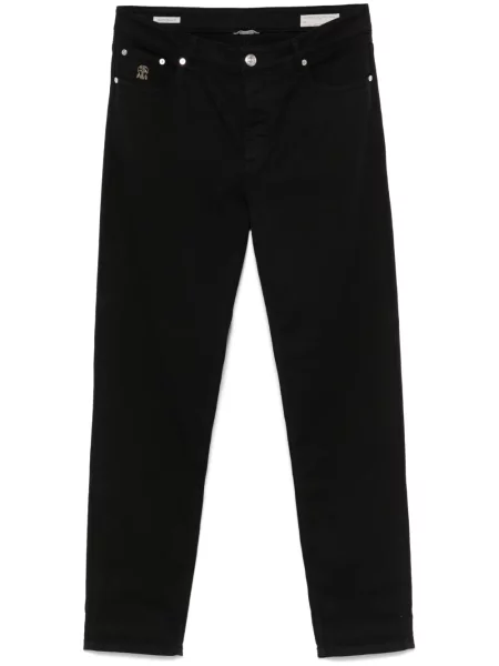 Džíny Brunello Cucinelli s výšivkou černé