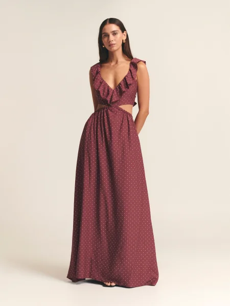 St MRLO Rochie Arlie roşu închis alb