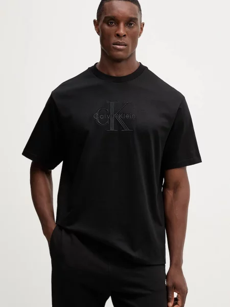 Тениска Calvin Klein Jeans с апликация бяло