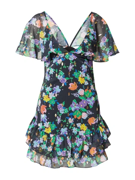 Nasty Gal Rochie de vară bleumarin / deschis / verde iarbă / portocaliu albastru