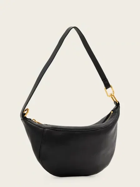 AllSaints geantă crossbody pentru femei din piele negru