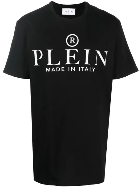 Tricou Philipp Plein cu imagine scurt negru