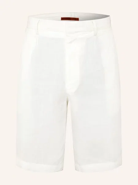 Zegna Szorty Z Lnu weiss białe