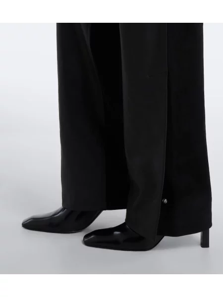 Pantaloni Sportmax din piele de căprioară negru