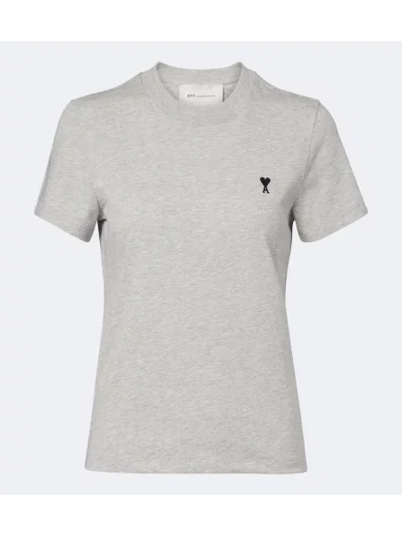Tricou Ami Paris din jerseu gri