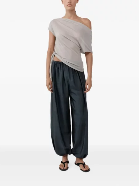 Pantaloni St. Agni de mătase negru